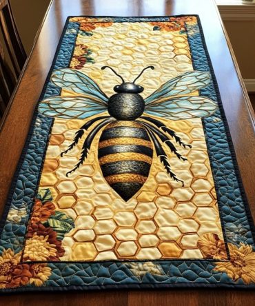 Brave Bee Quilted Table Runner