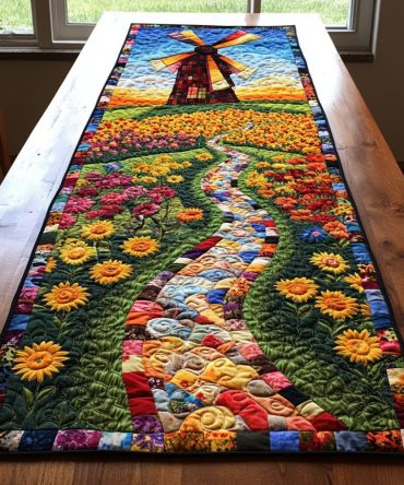 Breeze Spin Quilted Table Runner