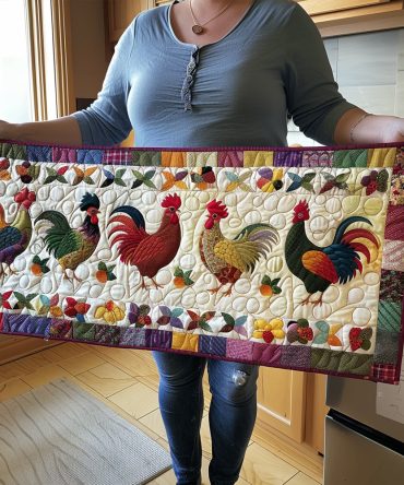 Bright Barnyard Friends Quilted Table Runner