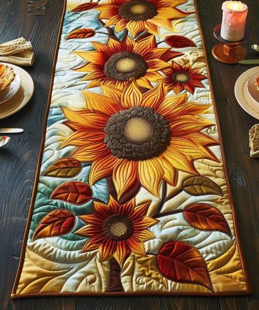 Bright Blooms Quilted Table Runner