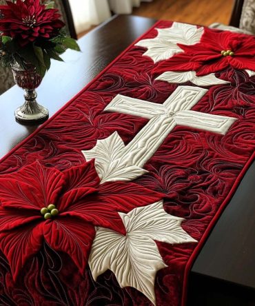 Bright Cross Quilted Table Runner