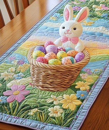 Bunny Basket Quilted Table Runner