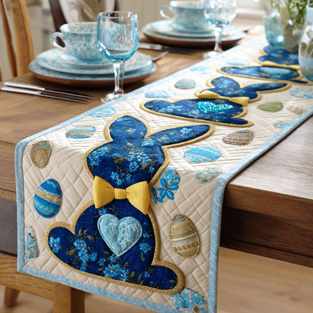 Bunny Bloom Quilted Table Runner