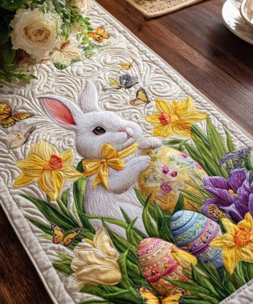 Bunny Blossom Quilted Table Runner