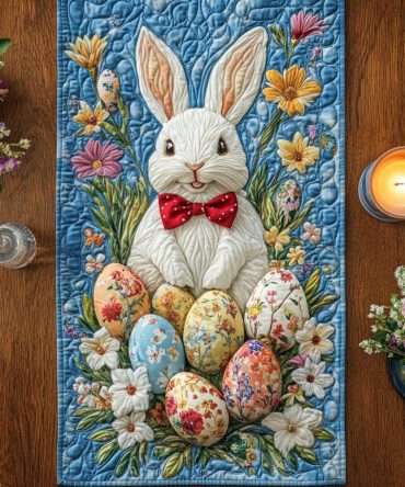 Bunny Blue Haven Quilted Table Runner