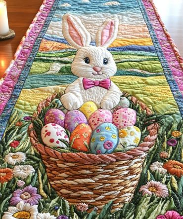 Bunny Charm Quilted Table Runner