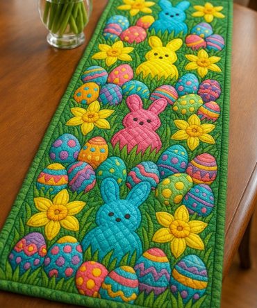 Bunny Delight Quilted Table Runner