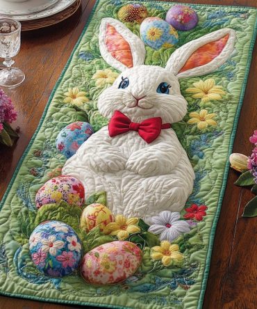 Bunny Green Haven Quilted Table Runner