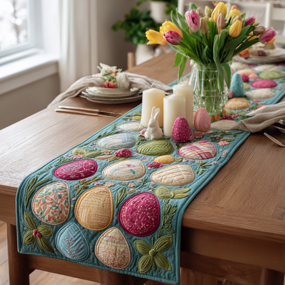 Bunny Meadow Quilted Table Runner