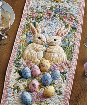 Bunny Trail Quilted Table Runner