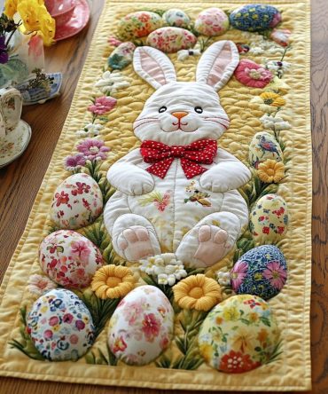Bunny Yellow Haven Quilted Table Runner