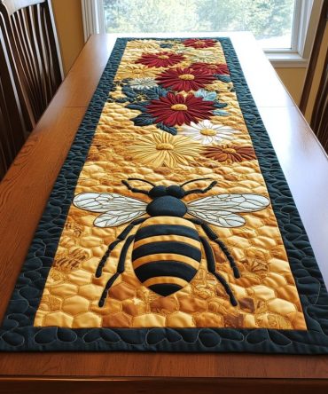 Busy Hive Quilted Table Runner
