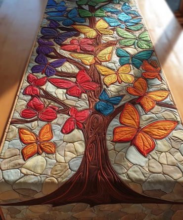 Butterfly Bloom Quilted Table Runner