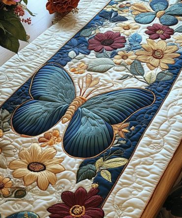 Butterfly Cascade Quilted Table Runner