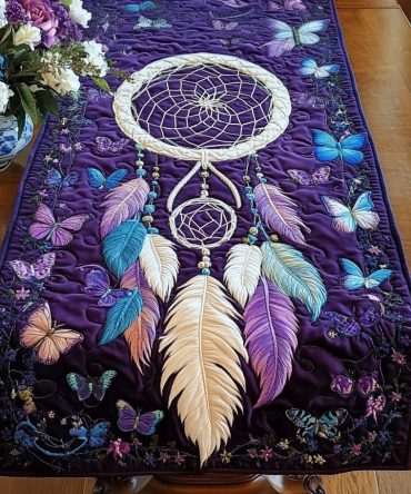 Butterfly Elegance Quilted Table Runner