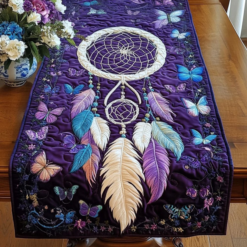 Butterfly Elegance Quilted Table Runner