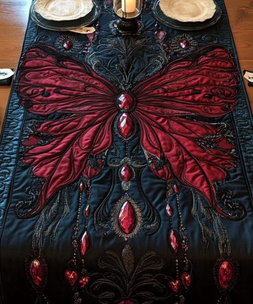 Butterfly Elegance Quilted Table Runner