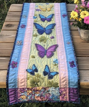 Butterfly Fantasy Quilted Table Runner