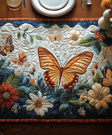 Butterfly Garden Quilted Table Runner