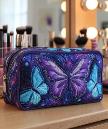 Butterfly Meadow Quilted Makeup Bag