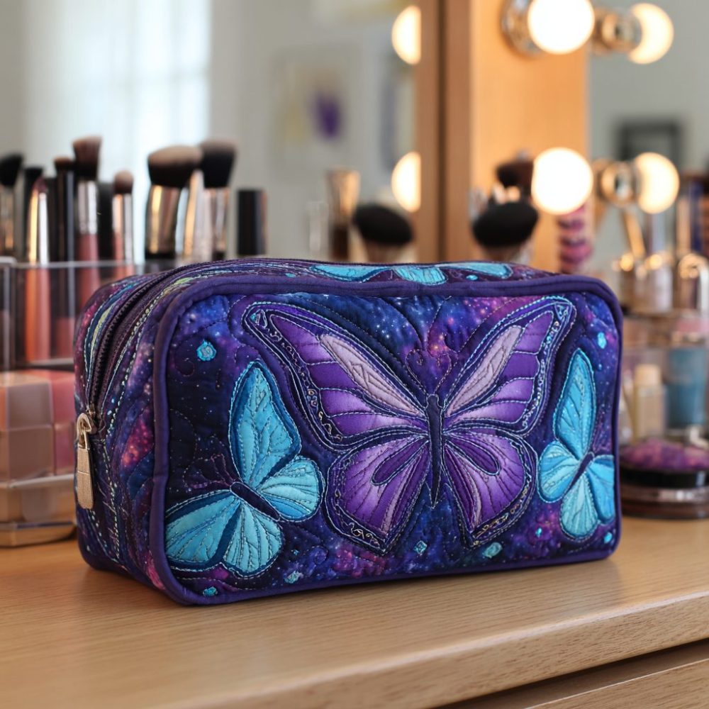 Butterfly Meadow Quilted Makeup Bag