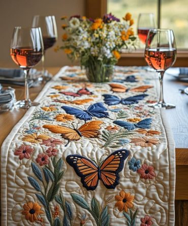 Butterfly Serenade Quilted Table Runner