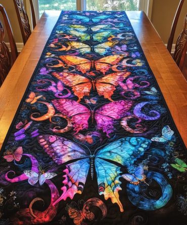 Butterfly Symphony Quilted Table Runner