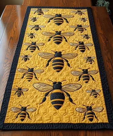 Buzzing Beauty Quilted Table Runner