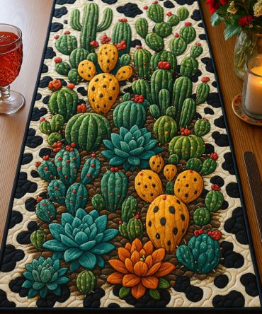 Cactus Garden Quilted Table Runner