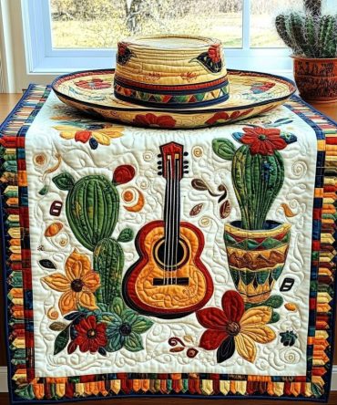 Cactus Serenata Quilted Table Runner