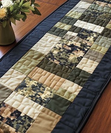 Camo Patchwork Quilted Table Runner