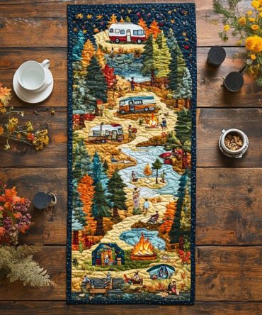 Campfire Nights Quilted Table Runner