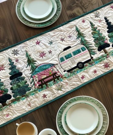 Camping & Trails Quilted Table Runner