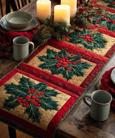 Candle Glow Quilted Table Runner