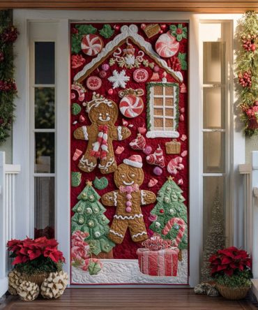 Candy Cottage Quilted Door Cover