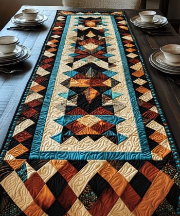 Canyon Symmetry Quilted Table Runner