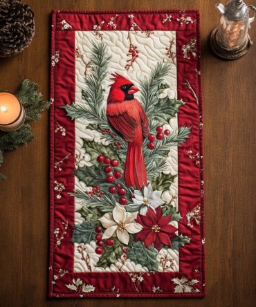 Cardinal Celebration Quilted Table Runner