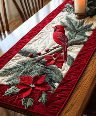Cardinal Companions Quilted Table Runner