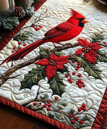 Cardinal Noel Elegance Quilted Table Runner