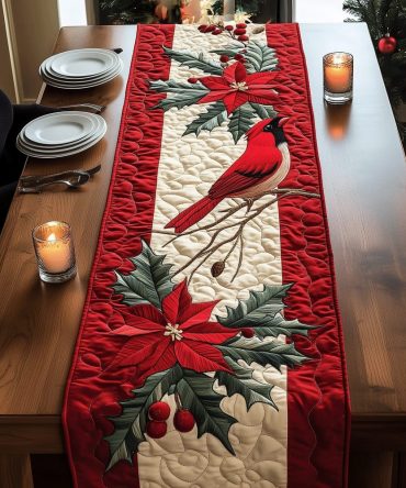 Cardinal Serenity Quilted Table Runner
