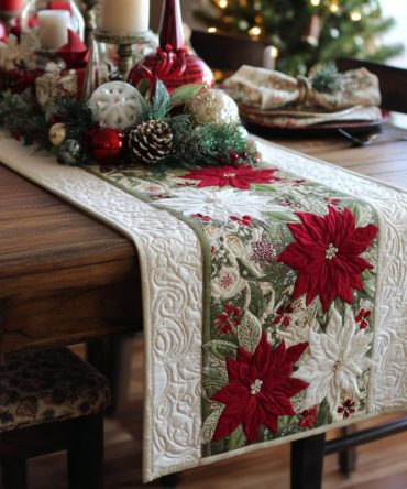 Cardinal Song Quilted Table Runner