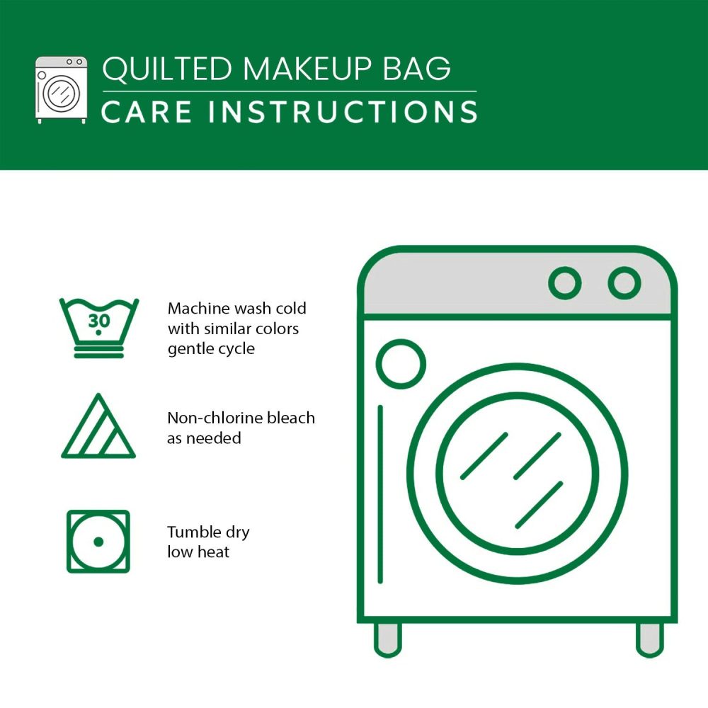 Emerald Canopy Quilted Makeup Bag - Image 3