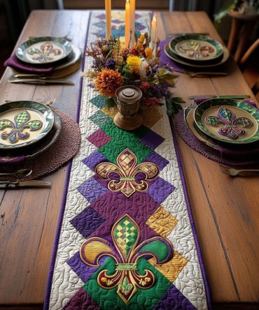 Carnival Diamond Quilted Table Runner