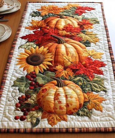 Carved Color Quilted Table Runner