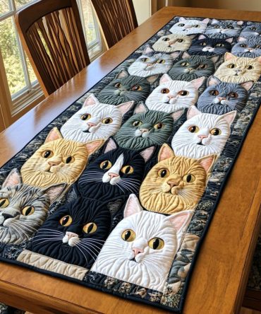 Cat Patch Quilted Table Runner
