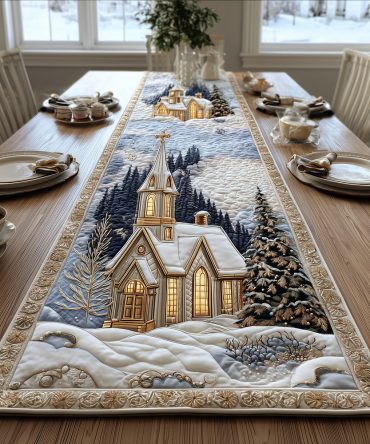 Cathedral Of The Pines Quilted Table Runner