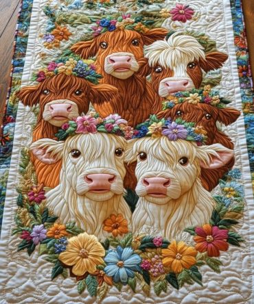 Cattle Charm Quilted Table Runner