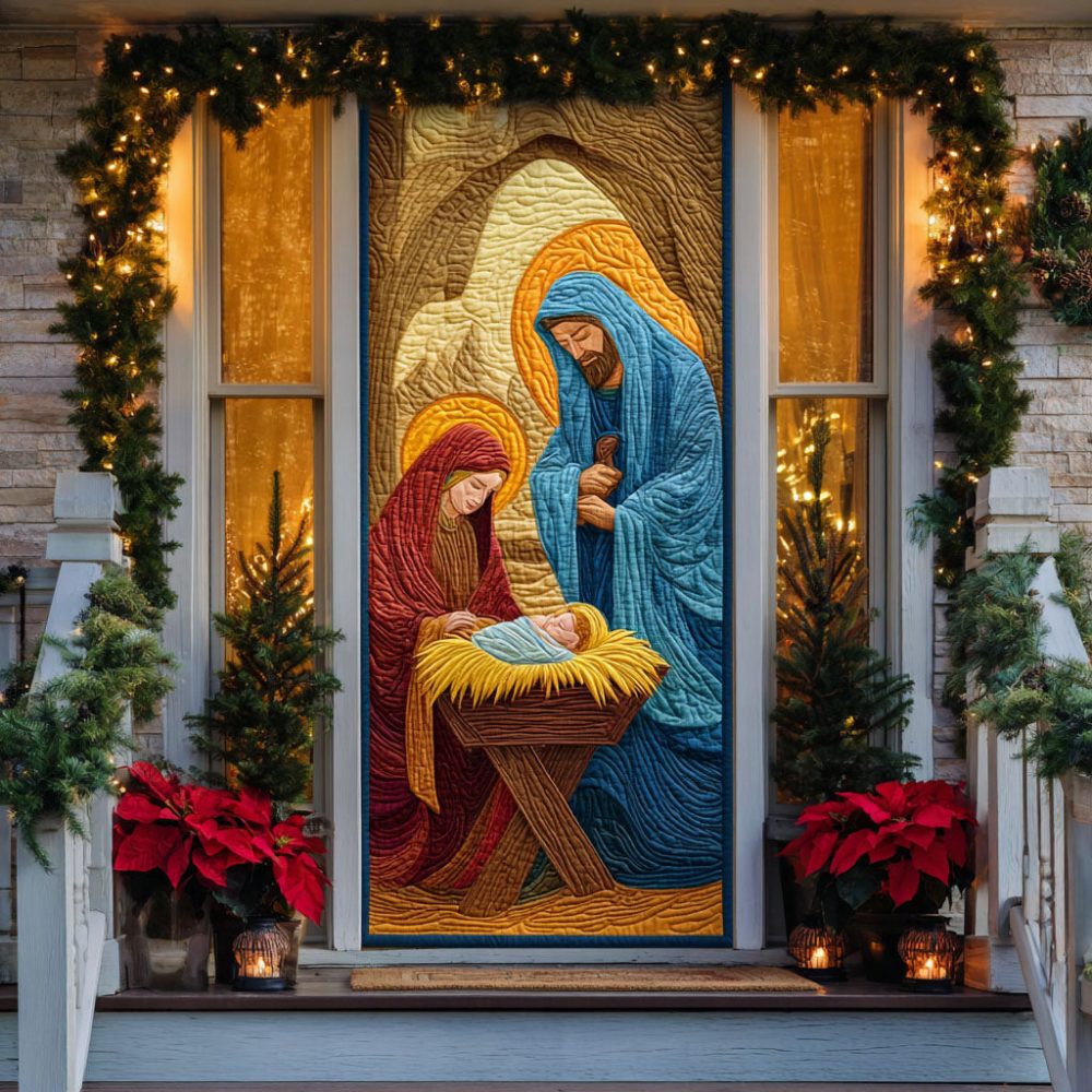 Celestial Birth Quilted Door Cover