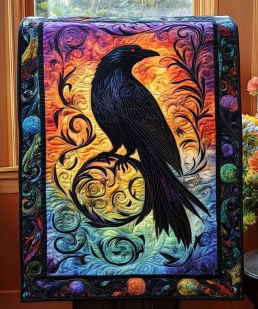 Celestial Crow Quilted Table Runner