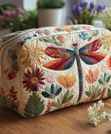 Celestial Hover Quilted Makeup Bag